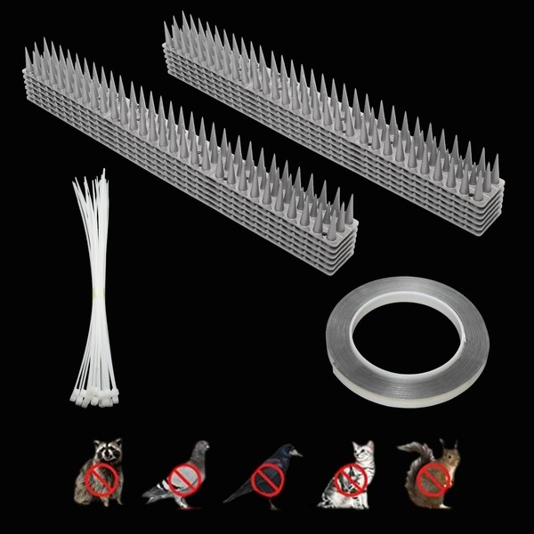 Lilaly 12 Pack 17inch Bird Spikes, Bird Spikes for Outside