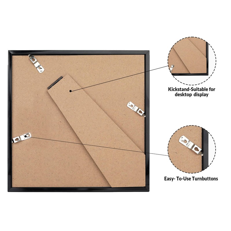 LaVie Home 3x3 Picture Frame for Wall Display, 3x3 Black