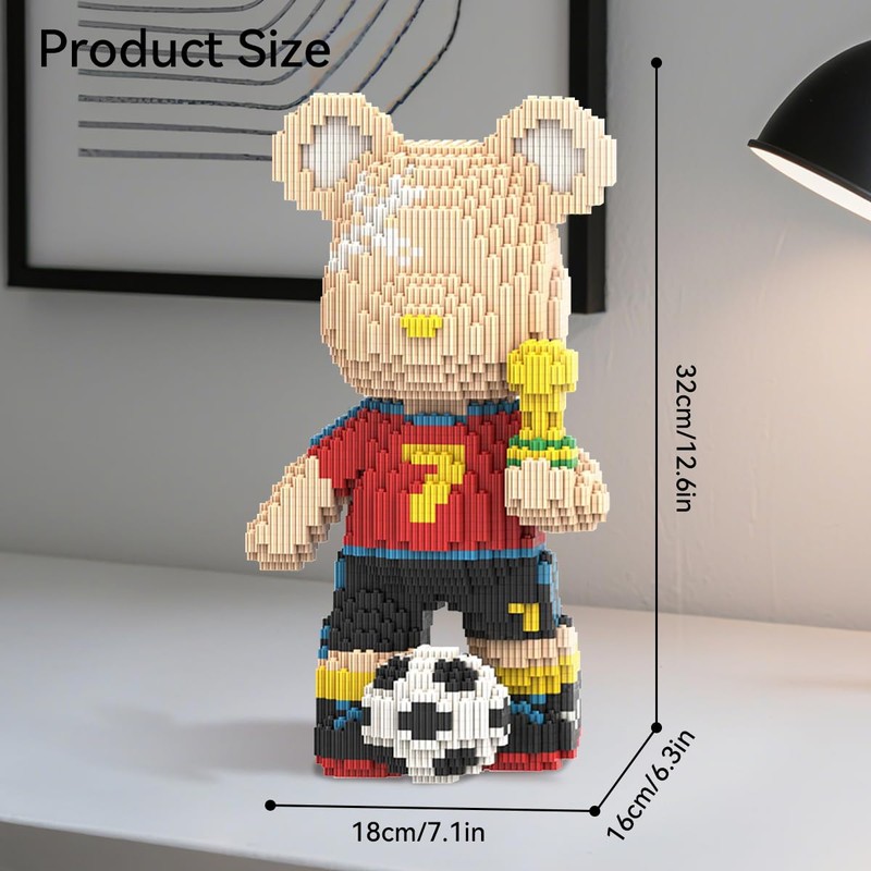 DAHONPA Football Sport Bear Micro Building Blocks Set (3450 Pieces),
