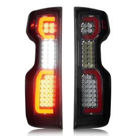 Tail Lights Assembly [LED Kit] Fit for Chevy Silverado 1500 2019-2023, 2500HD 3500HD 2020-2023, Taillights Brake Lamps Set (Only Fit Factory Halogen Tail Light Model), Chrome Housing Smoked Lens