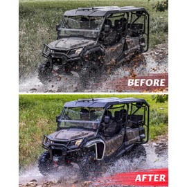 SAUTVS Front Fender Flares Compatible with Honda Pioneer 1000-3 1000-5 1000-6 2016-2025 Accessories, Extended Wider Front Mud Guards Mud Flaps, Easy Installation, Full Protection