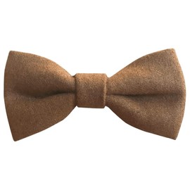 Children's Kids Boys Luxury Wool Pre-Tied and Elasticated Bow Tie (Camel Tan) - suitable for formalwear, weddings, parties, pageboy outfits