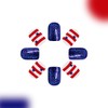 24Pcs 4th of July Press on Nails Short Square Fake
