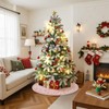 Lanpn Christmas Tree Skirt 30 inch, Velvet Xmas Tree Skirt