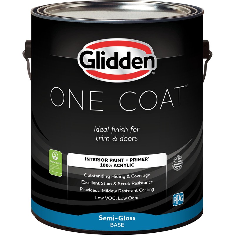 Glidden Interior Paint + Primer: Sage/Bahia Grass, One Coat, Semi-Gloss,