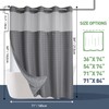 KONZENT Hotel Fabric Shower Curtain Machine Washable with Snap in