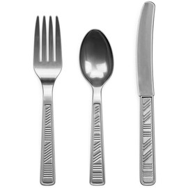 DecorRack 96 Piece Plastic Cutlery Set -BPA Free- Plastic Silverware Combo Utensils for Birthdays, Indoor, Outdoor Events, Parties, Silver (Set of 96)