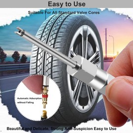 PUIBERS Tyre Valve Stem Removal Tool Kit 2PCS,Presta Valve Core and Magnetic Stainless Steel Schrader Stem Removal Tools, Car and Bike Valves Core Stem Puller Repair Kit