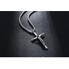 FANCIME Crucifix Cross Necklace Polished Crucifix Necklace Sterling Silver Fine