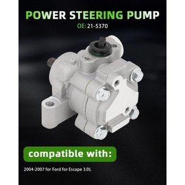 SCITOO Power Steering Pump Compatible with Mercury Mariner 2005-2007 3.0L V6 GAS, For Ford Escape 2004-2007 3.0L V6 GAS, For Mazda Tribute 2005-2006 3.0L V6 GAS, Replace# 5L8Z3A696BA, 21-5370