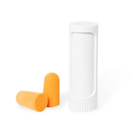 Orange Ear Plugs (15 Pairs) with Case for Travel & Studying For Exams