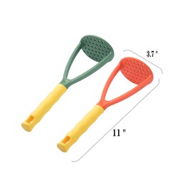2pcs Potato Masher Manual Masher Kitchen Masher Non-Scratch Nonstick Potato Pumpkin Ricer Smasher Kitchen Tools for Bean, Root Vegetables, Fruits, Baby Food, Avocado potato masher (Green+Orange)