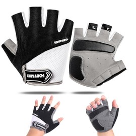Cycling Gloves, Fingerless Mountain Bike Gloves, Anti-slip Shock-absorbing Breathable Gloves, for Mountain Bike, Road Bicycle, Riding, Men and Women