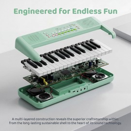 Raimy 32 Key Keyboard Piano for Kids with Microphone and Dual Speakers