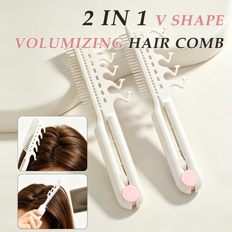 MIUPOO 2 In 1 V Shape Volumizing Hair Comb, Root
