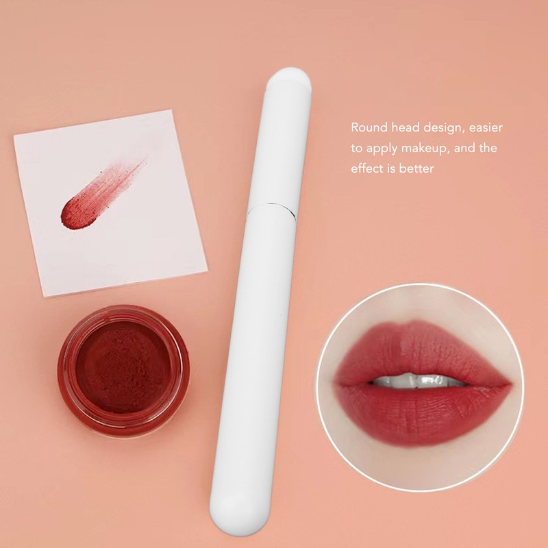 5Pcs Lip Brush Round Head Comfortable Artificial Fibre Makeup Tool