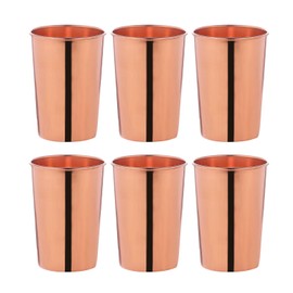 AncientImpex Set of 6 Pure Copper Mugs - 350ml Capacity
