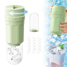 Casbomy Rotatable Bottle Ice Maker with 3 Pack Ice Cube Trays, Twisted Ice Cube Tray with Dust Cover, Rotate to Release Ice Cubes, Easy Rotate to Release for Drinks, Coffee, Cocktails, BPA Free(Green)