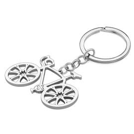 DALANE Stainless Steel Cute Bicycle Keyring Bicycle Jewellery for Women Girls Charms Gifts Wallet Key Ring, Silver Plated A