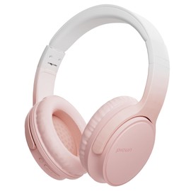 Jassco - Auriculares inalámbricos con Bluetooth, con micrófono, audio de alta fidelidad, tiempo de reproducción de 60 horas, control táctil, plegables y ligeros, para niñas, mujeres, viajes, trabajo,