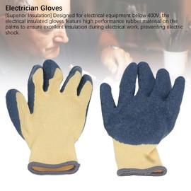 400V Electrical Gloves for Electrician, Pair High Voltage Insulated Work Gloves, Flame Retardant, Insulating Work Gloves for Electric Maintenance Repair