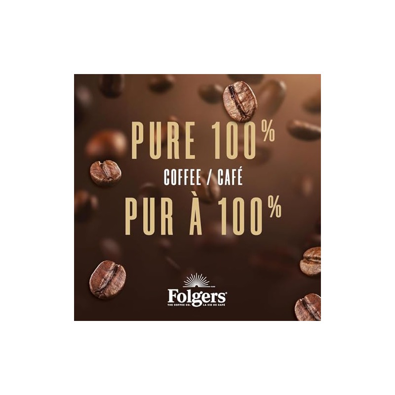 Folgers Tostado Clásico Tueste Medio Oscuro, Café Molido, Bote De