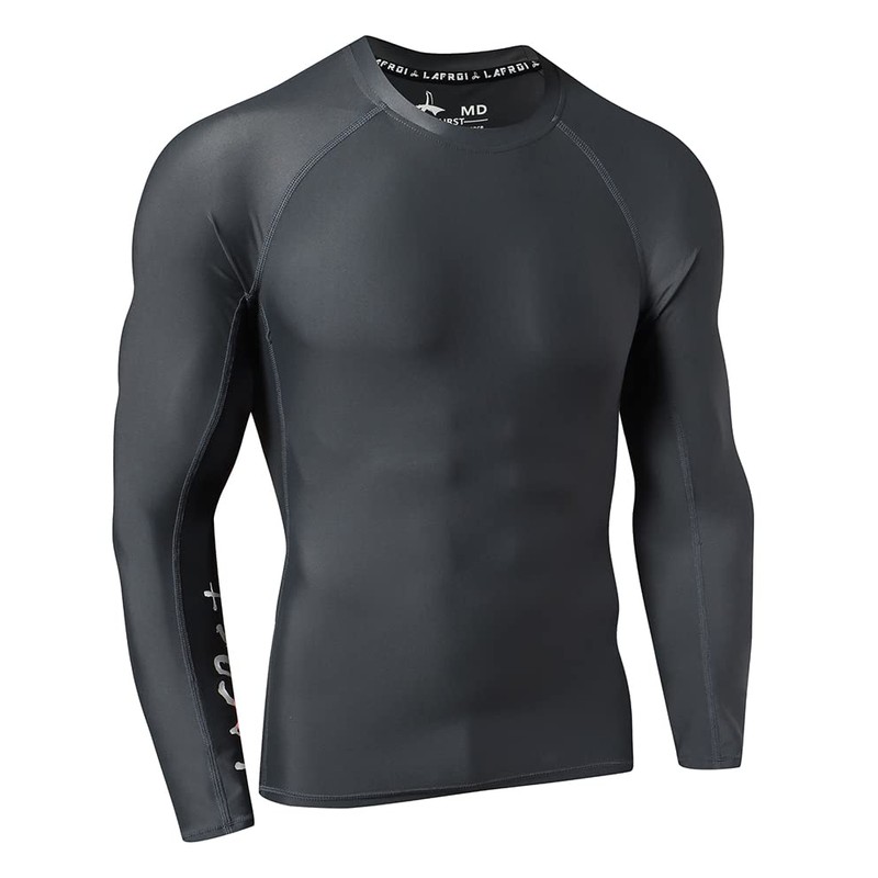 LAFROI Men's Long-Sleeved UPF 50+ Compression Shirt, Rash Guard, CLYYB