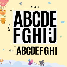4 Inch Letters Stickers 136 Pcs Black Vinyl Alphabets Stickers 12 Sheets Waterproof Alphabet Sticker Mailbox Labels,Letter Sticker for Home Office