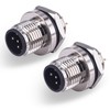 M12 5-pin male panel mount socket sensor connector Lonlonty, thread
