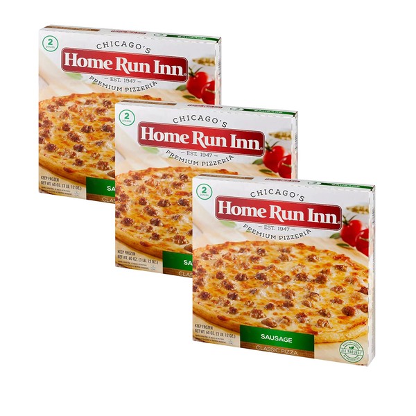 Gourmet Kitchn Home Run Inn Classic Thin Crust Sausage Pizza, Family Size (30 oz Each), Frozen (2 pizzas) (3 Pack) 6 total pizzas