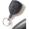 DQL Spartan Keychain with Retractable Cord Belt Clip Black Steel