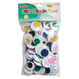 Creative Arts by Charles Leonard Wiggle Eyes, Assorted Shapes, Sizes and Colors, 100/Bag (64570)