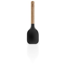 Eva Solo | Nordic Kitchen Serving Cutlery | Combined Stirrer and Dough Scraper | Comfortable Oak Handle | Danish Design and Functionality | Black