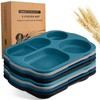 Tanlade 8 Pcs Large Unbreakable Divided Plates 12 Inch Wheat