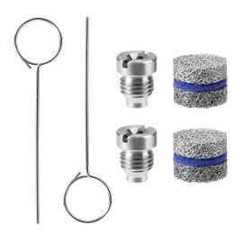 2 Sets 1.1 mm Foam Cannon Orifice Kit, Universal 0.04in Thread Nozzle and Maker Meshes Nets Replacement Parts Accessories with Cleaning Tools