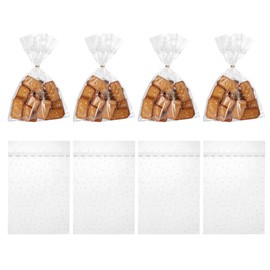 uxcell 100pcs Clear Treat Bags, 11.8" x 7.9" Valentines Cookie Bags with Twist Ties for Valentine's Day Candy Packaging White