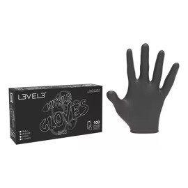 Level 3 Guantes De Nitrilo Profesional Negros 100 Piezas
