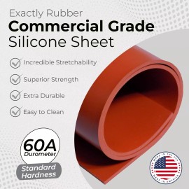 Exactly Rubber Red Silicone Sheet 1/16 x 9 x 24 Inch Rubber Mat Made in USA Gasket Material