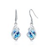 925 Sterling Silver Created Aquamarine Earrings for Women, March Birthstone