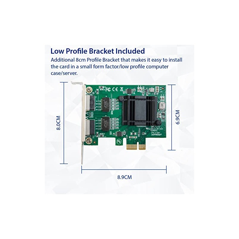 IO CREST Tarjeta de Red Gigabit Ethernet PCI-e x1 de