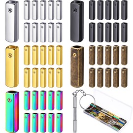 60 Pieces Metal Aglets Shoelace Tips Hoodie String Caps DIY Aglets for Shoelaces Shoelace Caps with Screwdriver Lace Aglet Lace Tips for Canvas Sneakers Hoodies