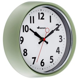 Dalton S426-207SGN Wall Clock, Sage Green, Choose Color to Match Your Impression, Wall Clock, Diameter 8.3 inches (210 mm), Depth 2.6 inches (65 mm)