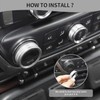 PDKLIN for Silverado Center Console Knob Cover Trim Ring Silver