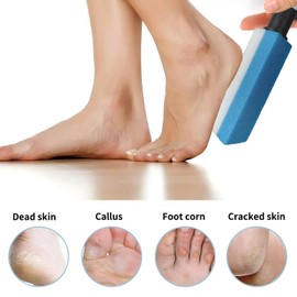 WYQR Foot Pumice Stone for Feet Scrubber Dead Skin, Pedicure Tools, Hard Skin Feet Callus Remover for Feet and Hands, with Detachable Long Rod and Two Heads[2025 Upgraded]
