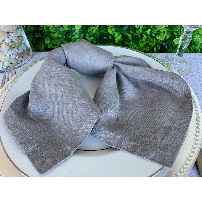 Eight Owls Linen Napkins – 100% Pure Stonewashed Linen Cloth