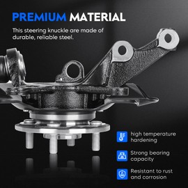 Front Right&Passenger Side Steering Knuckle & Wheel Bearing Hub Assembly Fit for Honda Civic 2001-2002, Replacement for 698-478