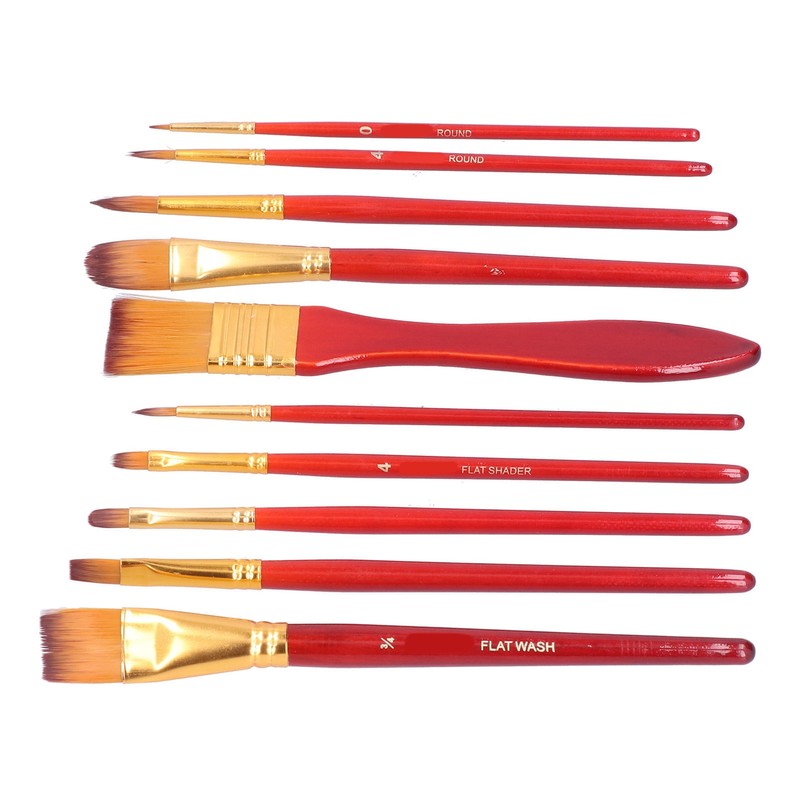 11Pcs Acrylic Paint Brushes Seamless Interface Strong Water Absorption Smoothly