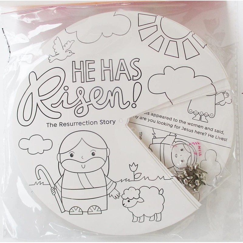 Easter Resurrection Coloring Wheel Craft Kit - Makes 12