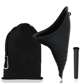 Orinal Femenino Embudo Femenino para Orinar Camping Dispositivo Orinal Mujer con Tubo de Extensión para Viajes en Coche, Camping, Senderismo (Negro)