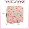 AMZMA Small Floral Quilted Makeup Bag, Coquette Aesthetic Travel Toiletry